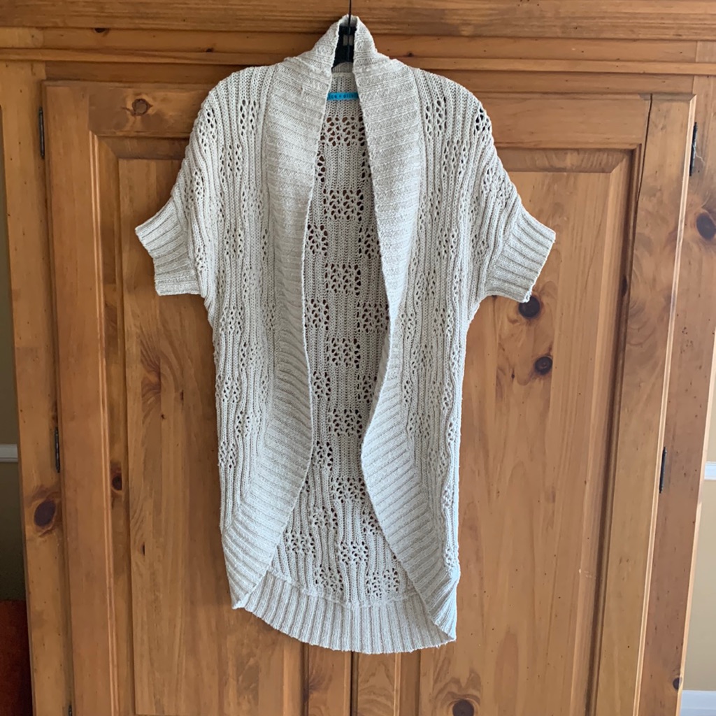 Alice + Olivia Pointelle Cara Cocoon Cardigan, Size Small